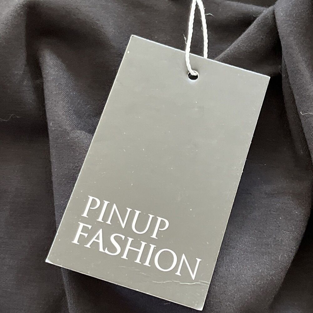 Pinup Couture Dress Women's XL Black Sheath Wiggle Rockabilly Retro NWT - Picture 14 of 16